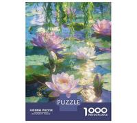 Artistic Oil Painting of Water Lily 1000 Piezas Rompecabezas De Cartón, Pintura al óleo artística de Loto Rompecabezas Adultos, Rompecabezas Educativo, Juegos Familiares para La Noch