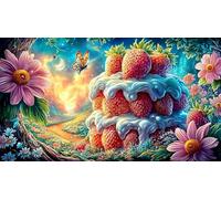 Artistic Pastel with Flowers and Frutas Puzzle para Adultos de 1000 Piezas - Papel Reciclado Idea Decoración de Pared & Actividad 75x50/1000pcs