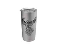 Artistic Phoenix Negro Gris Mezcla de Colores Vaso térmico de acero inoxidable de doble pared