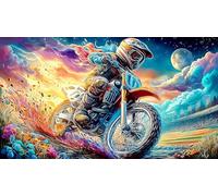 Artistic-Watercolor-Painting-of-a-Classic-Motorcycle 1000 Piezas Puzzle Familiar Desafiante y Divertido Papel Reciclado para Adultos 70x50/1000pcs
