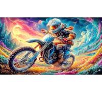 Artistic-Watercolor-Painting-of-a-Classic-Motorcycle Puzzle para Adultos y niños 1000 Piezas Papel Reciclado Juego Educativo Desafiante Actividad en casa 70x50/1000pcs