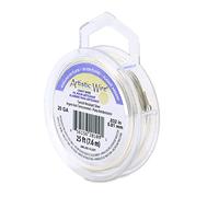 Artistic Wire Alambre de Cobre de Color Chapado en Plata Resistente al deslustre, Plateado, 20 Gauge / .81 mm, 25 ft / 7.6 m, 7