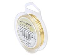 Artistic Wire Beadalon Alambre para Manualidades (Calibre 26, 27,4 m, no se deslustra), Color Dorado
