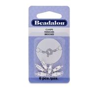 Artistic Wire Beadalon - Cierre de barril, color plateado medio, sin níquel, 6 piezas