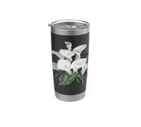 Artístico Crema Blanco Calla Lirios Ramo Aislado Vaso térmico de acero inoxidable de doble pared
