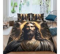 Artístico Funda nórdica Microfibra impresión 3D ángel para Adultos decoración Dormitorio Juego de Cama ángel Suave Transpirable hogar Double（200x200cm）