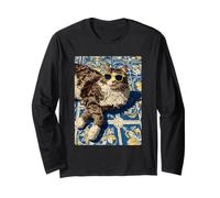 Artístico Maine Coon Cat Mediterráneo Tile Art Summer Vibes Manga Larga