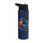 Artístico Tierra Acuarela Viajes Mundo Viajar Colorful Stainless Steel Insulated Water Bottle