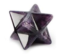 Artistone Cristal de estrella Merkaba de amatista, cristales tallados de 1 pulgada, protección de piedras preciosas sagradas, piedra de chakra reiki, bolsillo estrellas de ocho puntas