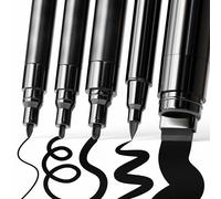 Artistro 5 rotuladores de pintura acrílica negros, marcadores acrílicos con diferentes puntas, marcadores para tela, lienzo, piedra, vidrio, madera, papel, bricolaje, bolígrafos para niños y adultos