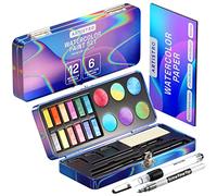 Artistro Kit de 18 Acuarelas Metalizadas, Incluyendo 12 Acuarelas Metalizadas Brillantes y 6 Colores Camaleón. Set de Acuarela de Viaje Ideal para Artistas, Amateurs y Aficionados a la Pintura