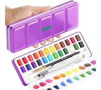 Artistro Set de Pintura Acuarela 24 Colores en Caja Portátil para Niños, Adultos, Principiantes y Aficionados