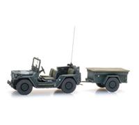 Artitec 6870569-1/87 / H0 US M151 Jeep + M416 Remolque Forest Verde - Nuevo