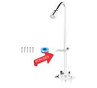 Artiwell Outdoor Shower Fixture System with Rustproof Riser and Riser Extension Double Handle Utility Shower Faucet with Shower