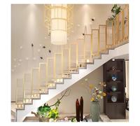 Artiz Barandilla De Escalera para Pasillo Interior, Barandilla De Escalera De Vidrio Changhong, Balaustres De Escalera Metálicos para Loft, Chalet O Balcón(Gold-100cm,7PCS)