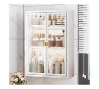 Artiz Gabinete De Baño De Pared, Botiquín Metálico De Pared con Puertas, Estantes Flotantes con Estantes Ajustables, para Cocina, Comedor Y Lavandería.(Blanco)