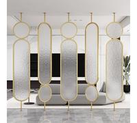 Artiz Panel Divisor De Ambientes De Vidrio Templado, Mampara Divisoria De Vidrio Translúcido Poste Moderno De Un Solo Panel para Crear Privacidad(3 Panels,240x40cm/94.5x15.7in)