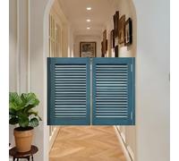 Artiz Puertas Batientes para Cafeterías, Puerta Batiente Interior De Madera Maciza para Salones con Bisagras Metálicas, Cierre Automático Ideal para Cocinas, Restaurantes(Azul,90x100cm(35.4x39.4in))