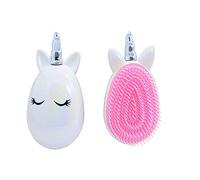 Artkingdome Lindo peine de unicornio para niños pequeños, cepillo de pelo desenredante, antiestático, suave masaje para niños, rizado, lacio, húmedo, seco, peines para el cabello, color blanco
