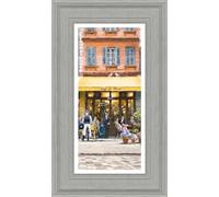 Artko Cuadro enmarcado de escena de café francés, decoración del hogar con escena al aire libre, obra de arte de Richard Macneil, lista para colgar, pintura "Café de Paris II", 49 x 29 cm