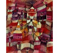 Artley Prints - The Rose Garden by Paul Klee Lienzo decorativo para pared, cuadros cuadrados enmarcados para sala de estar, oficina, dormitorio, 86 x 86 cm
