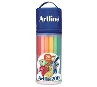Artline Artline 200 - Juego de 20 bolígrafos de escritura (punta de 0,4 mm, 20 unidades), varios colores
