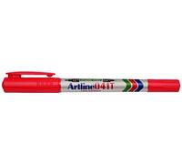 Rotulador artline marcador permanente ek-041t rojo doble punta 0.4 y 1.0 mm