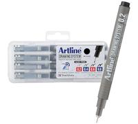 Artline EK-230-4PW1 - Rotuladores de dibujo (0,1, 0,3, 0,5, 0,7 mm, 4 unidades), color negro