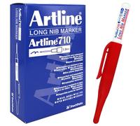 Artline Marcadores de punta larga | Serie profesional | Para marcar agujeros profundos | Tinta permanente | EKPR-LNM | Punta redonda de 1 mm | Paquete de 12 | Arker (rojo)
