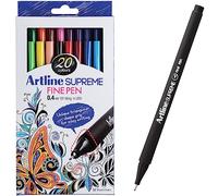 Artline Supreme Fine Pen EPFS - 200 bolígrafos de punta fina de 0,4 mm, colores vivos brillantes para dibujo técnico, paquete de 20, bolígrafos técnicos - dibujo, decoración, bocetos, diseño,