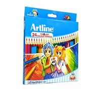Artline Tri-Art - Juego de lápices de colores triangulares de 24 tonos | Juego de lápices para dibujar, bocetos, sombreado para artistas, profesionales y estudiantes | Multicolor | Paquete de 1