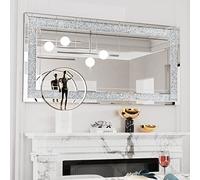 Artloge Espejo Biselado Pared Grande de Decoracion: 120 x 60 cm Espejo Decorativo Rectangular con Diamantes Brillante Moderno Elegante Artístico para Recibidor Salon Entrada Comedor