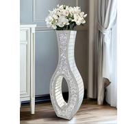 Artloge Jarrón de Espejo Grande de Suelo, 76.5x13x12.5cm Elegante Jarrones Decorativos Modernos de Diamante Triturado para Hogar Sala Comedor Adecuado para Flores Secas Pampas y No Contener Agua
