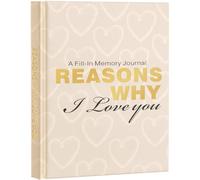 Artmag A Fill-in Memory Journal B5 Reasons Why I Love You, Gifts for him her, boyfriend, girlfriend couples gifts for Anniversary, Christmas Valentine's Day (Beige)