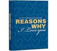 Artmag A Fill-in Memory Journal B5 Reasons Why I Love You, Gifts for him her, boyfriend, Girlfriend, Couple Gifts for Anniversary Christmas Valentine's Day (azul)