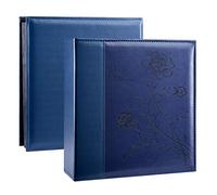 Artmag Álbum de fotos de 4 x 6 pulgadas, 1000 fotos, gran capacidad, cubierta de piel, para fotos horizontales y verticales de 4 x 6 pulgadas con páginas negras (azul)
