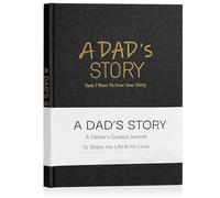Artmag Diario de historias de vida de papá, libro de recuerdos familiares de lino, tapa dura para que papá comparta sus recuerdos, con más de 250 preguntas rápidas, regalo para cumpleaños, día del
