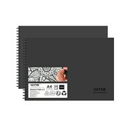 Artme Bloc de bocetos A4, 2 piezas, 30 hojas (160 g/m²), cuaderno de bocetos encuadernado en espiral