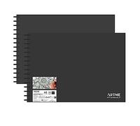 Artme Bloc de bocetos A5, 2 piezas, 30 hojas (160 g/m²), cuaderno de bocetos encuadernado en espiral