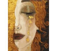Artnapi Kit de pintura con números para adultos sin marco, pintura manual de bricolaje, para principiantes y adultos, con pinturas acrílicas y pinceles, lienzo de 40 x 50 cm, lágrimas de oro
