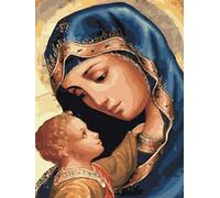 Artnapi Kit de pintura de diamantes 5D "hazlo tu mismo", imágenes para pintar con diamantes, María con Jesús, 30 x 40 cm, pintura con diamantes, mosaico de diamantes para decoración del hogar