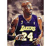 Artnapi Pintura por números Adultos con marco | DIY pintado a mano | Baloncesto Kobe Bryant | Kit para principiantes y adultos | Set que incluye pinturas acrílicas y pinceles | Lienzo 40x50cm