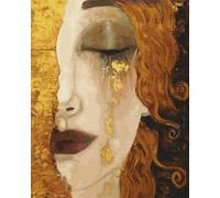 Artnapi Pintura por números Adultos con marco | DIY pintado a mano | Gustav Klimt Lágrimas de Oro | Kit para principiantes y adultos | Set que incluye pinturas acrílicas y pinceles | Lienzo 40x50cm