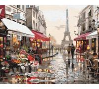 Artnapi Pintura por números Adultos con marco | DIY pintado a mano | Matrimonio en París | Kit para principiantes y adultos | Set que incluye pinturas acrílicas y pinceles | Lienzo 40x50cm