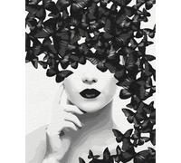 Artnapi Pintura por números Adultos con marco | DIY pintado a mano | Misterio de las Mariposas | Kit para principiantes y adultos | Set que incluye pinturas acrílicas y pinceles | Lienzo 40x50cm