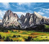 Artnapi Pintura por números Adultos con marco | DIY pintado a mano | Valle en las montañas | Kit para principiantes y adultos | Set que incluye pinturas acrílicas y pinceles | Lienzo 40x50cm