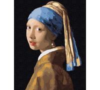 Artnapi Pintura por números adultos sin marco | DIY pintado a mano | Jan Vermeer niña con anillo de perlas | Kit para principiantes y adultos | Set incluye pinturas acrílicas y pinceles | lienzo de 40