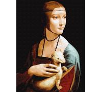 Artnapi Set DIY de Diamantes 5D - La Dame con Hermelin de Leonardo da Vinci 30 x 40 cm | Pintura con Números | Mosaico de Diamantes para Decoración del Hogar
