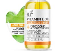 Artnaturals Face & Body Vitamina E Bio Oil 4.0oz Gua Sha Terras faciales Conjunto de herramientas faciales - Sidrator orgnico para el cuidado de la