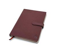 Artnova Diario Cuaderno de Cuero Sintético - A5 (Color Marrón/Granate) - Elegante Libreta con hojas de líneas ideal para el trabajo, tomar apuntes, como agenda, apuntar ideas, etc.